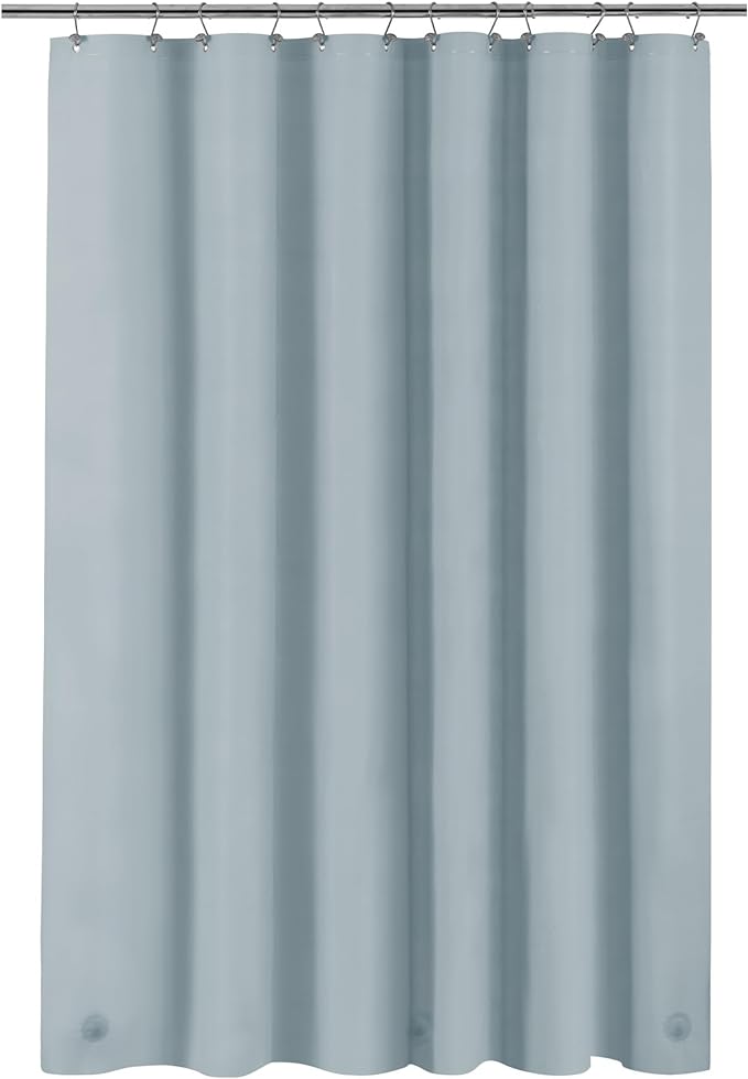 Barossa Design Shower Curtain Liner - Premium PEVA Shower Liner for Bathroom, BPA & PVC Free, No Chemical Smell, Lightweight Standard Size Bath Curtain with 3 Magnets, Metal Grommets - Stone Blue