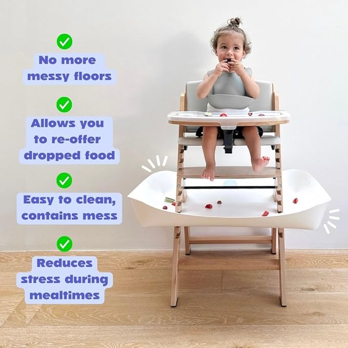 CATCHY - Food Catcher - Compatible with Abiie Beyond Junior High Chair + 12 Other High Chairs - Highchair Sold Separately - Baby & Toddler Food & Mess Catcher - Under High Chair Accessory