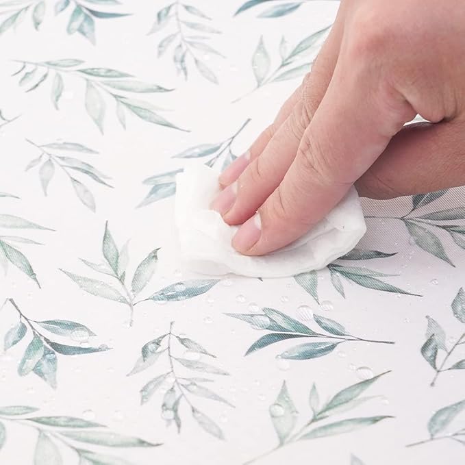 HappyFlute Splat Mat for Under High Chair/Art/Crafts/Playtime,Waterproof and Washable Splat Mat for Baby Feeding Supplies,43'x43' Square(Leaves)