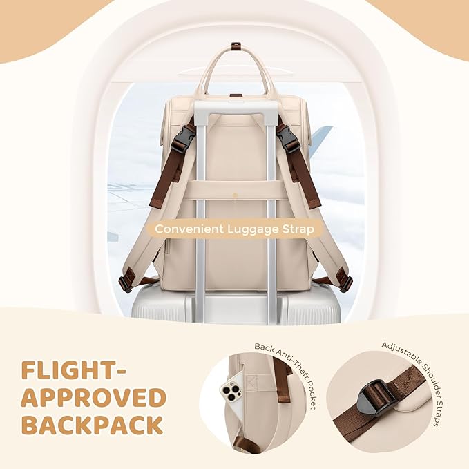 GOLF QUALITY Diaper Bag Backpack,Multi Function Water Resistant Diaper Bag With Hook,Casual Hanging diaper bag for mom,16 Inch,Apricot