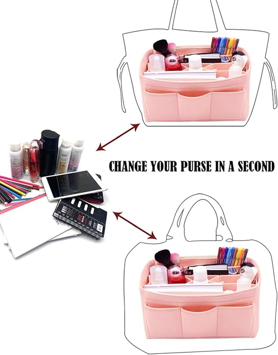 LEXSION Felt Purse Insert Bag Organizer Bag In Bag For Handbag Purse Organizer Fits Speedy Neverfull