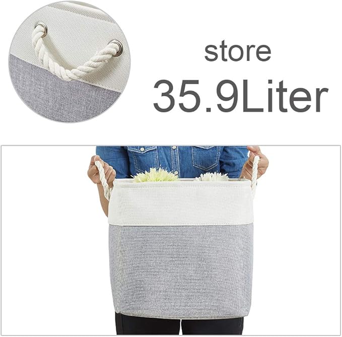 DECOMOMO Cube Storage Bins - 13x13 Storage Cubes for Toys, Shelves, Closet and Cube Organizer (Grey & White, 3 Pack)