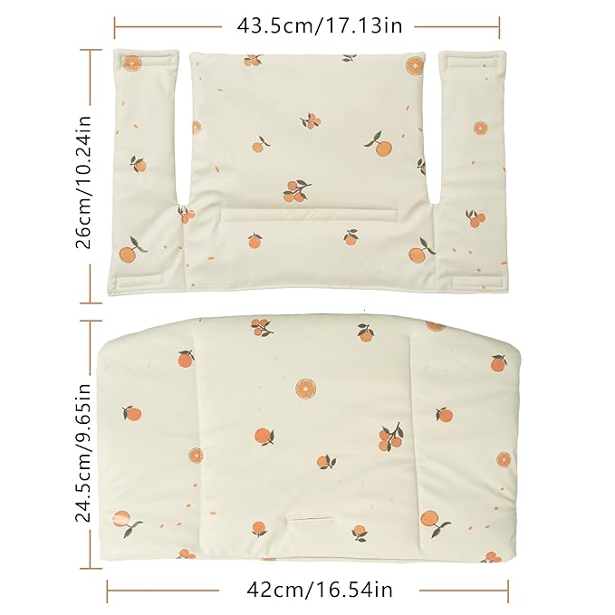 Baby Cushion Set Soft and Comfort High Chair Cushion for Infant, Toddler High Chair Accessories Easy to Clean and Install, Orange Sandy
