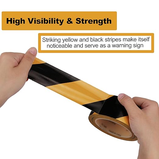 Hazard Warning Safety Stripe Tape Caution Tape Roll Waterproof Anti Slip Non-Abrasive Self-Adhesive Floor Marking Tape (2”x 36 Yards, Yellow-Black, 6)