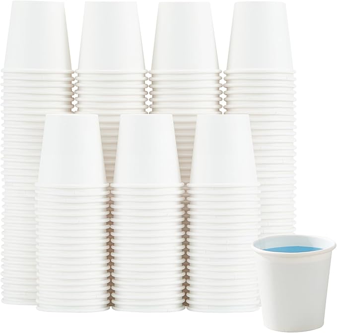 Huifany 300 Pack 3 oz Paper Cups, White Disposable Bathroom Cups,Small Mouthwash Paper Drinking Cup for Party,Picnic,Travel and Events