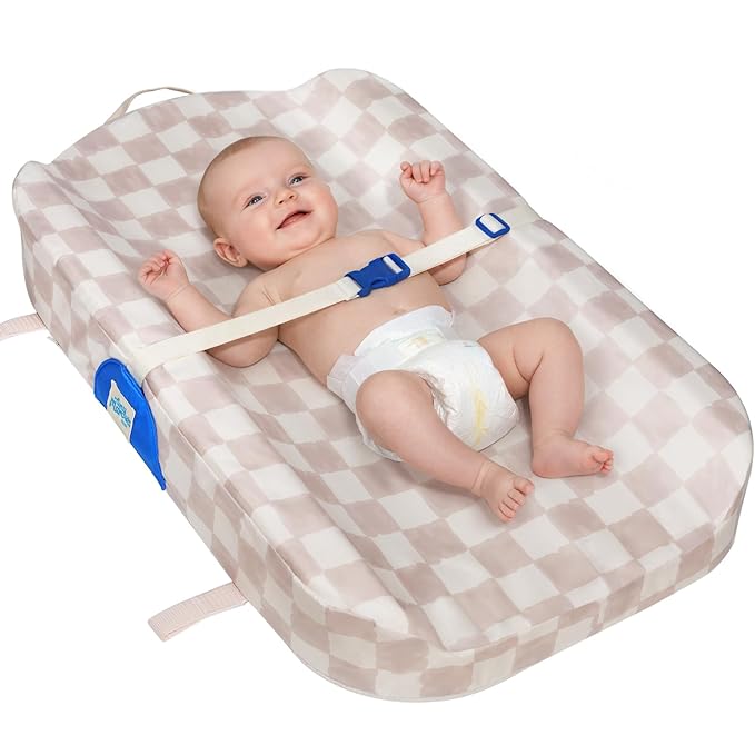 Tiny Marvels Baby Changing Pad with Cover, Waterproof Diaper Changing Pad with Non-Slip Base, Soft Contoured Changing Pad for Dresser, Nursery & Travel