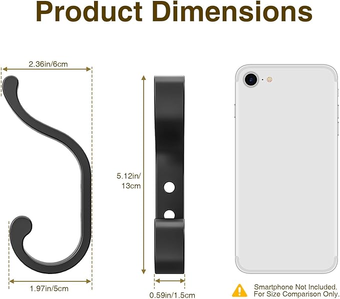bussdis Coat Hanger Wall Mount 8-Pack - Wall Hooks for Hanging Heavy Duty
