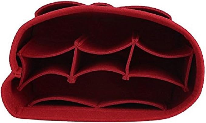 ZTUJO Purse Organizer Insert, Felt Bag Organizer For Handbag, 13 Colors, 6 Sizes (Large, Red)