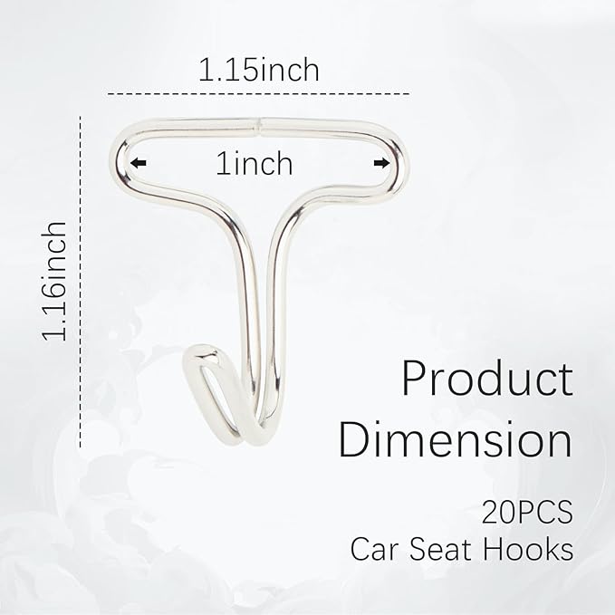 20PCS Car Seat Cover Metal Hooks,Practical Car Hooks Fasteners for Fixing Cars Headrest Cover/Seat Cushion,Durable Vehicle Accessories Cars Seats Locking Clip for Auto SUV