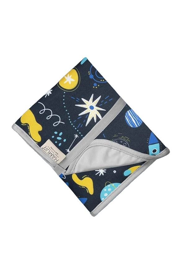 Hamur Home Portable Changing Pad – Waterproof, Washable & Easy Wipe Clean, Foldable Travel Baby Changing Mat for Diaper Bag, Compact & Lightweight, Must-Have for Newborns (Space Pattern)