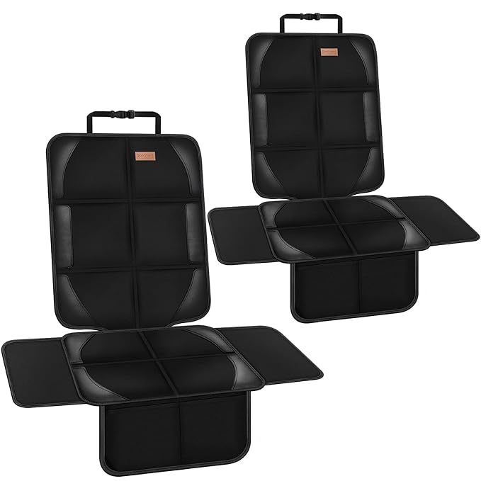 Spotmart Car Seat Protector Covers for Child Car seat mat, 600D Waterproof Non-Slip with Storage Pockets, Cushion Protectors Large Size, Prevent Dirt Scratches (Black 2)