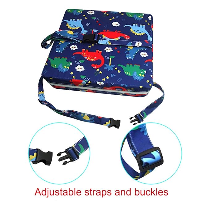 Dining Chair Heightening Cushion Portable Dismountable Adjustable Highchair Booster for Baby Toddler Kids Infant Washable Thick Chair Seat Pad Mat (Dark Blue)