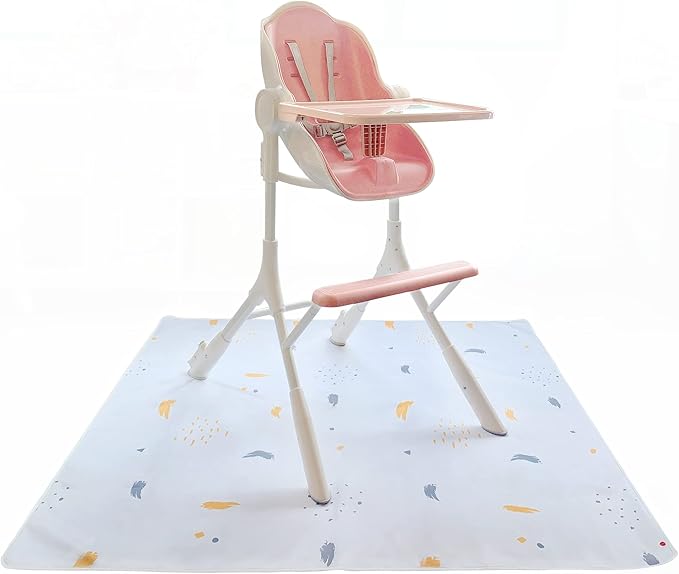 ORIBEL Splat Mat| 51''x51''| Baby Splat Mat for Under High Chair| Easy to Clean Mat| Non-Slip Play Mat| Stain & Water- Resistant| Machine Washable Spill Mat