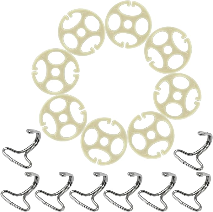 48Pcs Car Seat Cover Plum Plate Metal Hooks, 24Pcs Plastic Car Seat Covers Chucks and 24Pcs Metal Hooks Set Locking Clip Plastic Card Fixed Fastener Buckle Replacement for Car Seat (Beige)