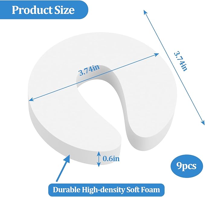 Door Finger Pinch Guard, 9 Pack Foam Door Stopper,Anti Door Slam Stopper for Safety & Protection Door Slam Stopper
