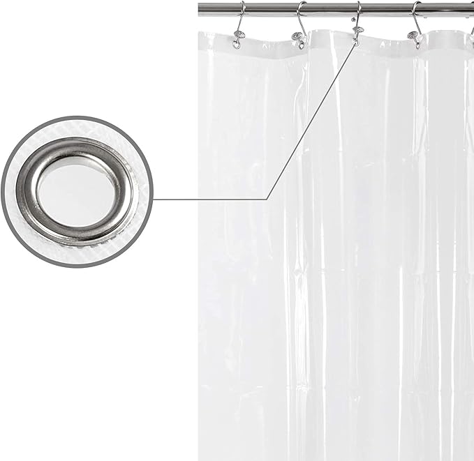 Barossa Design Narrow Shower Curtain Liner with 3 Magnets - 36" x 84", Waterproof PEVA Shower Liner for Small Extra Long Bathroom Stall, PVC Free, Metal Grommets - Clear, 36X84