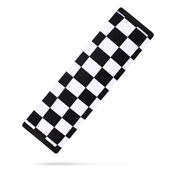 YR Seat Belt Cover for Kids, Soft Comfort Seat Belt Cushion for Children, Cute Cartoon Pattern Car Seat Belt Pads Cover for Girls and Boys, 1 Pack (Checkerboard Pattern)