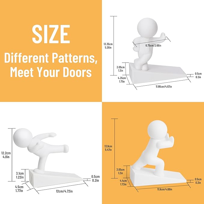Cute Door Stopper, 3 Pcs, Decorative Door Wedge for Home and Office Floor, Decoration Doorstop(Patented)