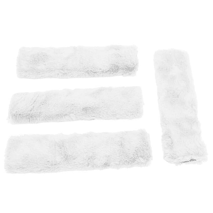 LoyaGour 4Pack Seatbelt Covers for Kids,Seat Belt Cushion Cover,Infant Baby Car Seat Neck Shoulder Strap Pads,Soft Newborn Carseat Stroller Straps Covers Accessories(White)