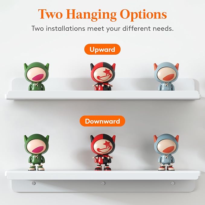 Lifewit Floating Shelves for Bathroom, 15" Clear Wall Organizer for Makeup, Perfume, Figures, Photo, Decor Shelf for Nursery, Living Room, Bedroom, Kitchen, Over Toilet Storage Rack, White, 8 Pack