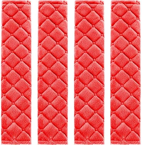 Tatuo 4 Pack Seat Belt Cover Extra Long Seat Belt Pads for Car Soft Comfort Shoulder Strap Covers Harness Pads Helps Protect Your Neck and Shoulder(10.6 Inch,Red)