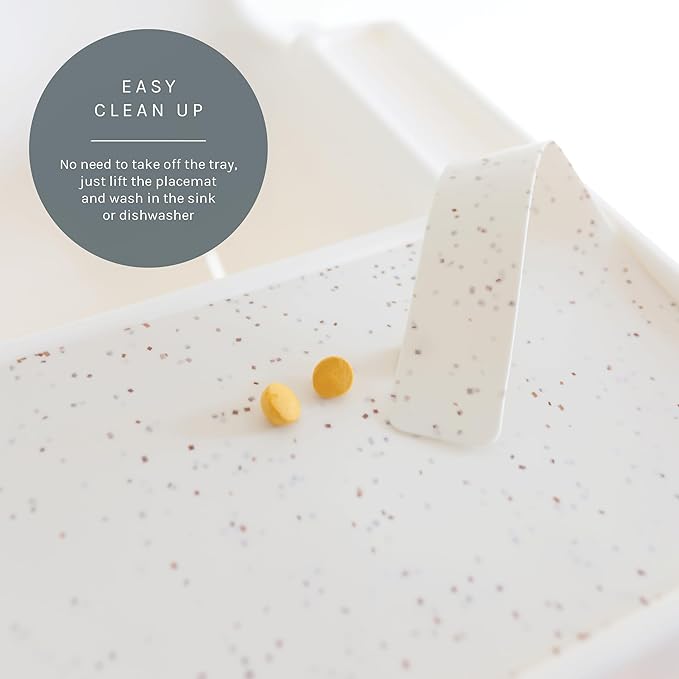 Yeah Baby Goods Placemats Compatible with The IKEA Antilop Highchair (Brown Speckle) - Food-Grade Silicone Highchair Tray Mat – Easy to Clean, High Chair Accessory