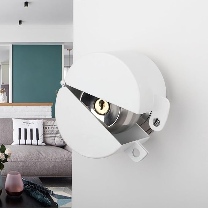 Door Knob Lock Combination Out Device Cover to The Doorknob/Faucet/Water Valve Hose Lock, Temporary Door Handle Combination Lock, Prevents Turning of Door Knob and Access to Keyhole