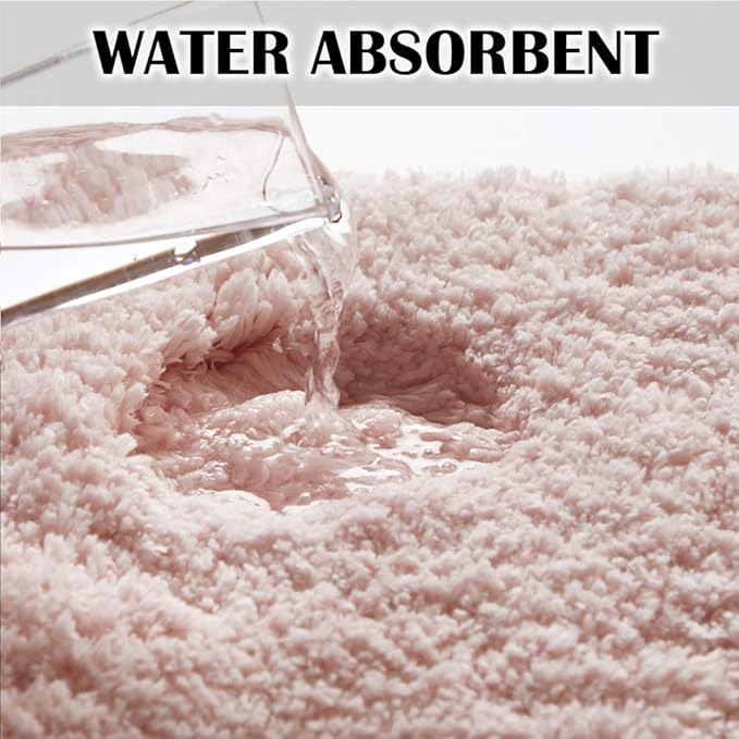 Suchtale Large Bathroom Rug Extra Soft and Absorbent Shaggy Bathroom Mat (24 x 60, Dusty Pink) Machine Washable Microfiber Bath Mat for Bathroom, Non Slip Bath Mat, Bathroom Floor Mats Rubber Back