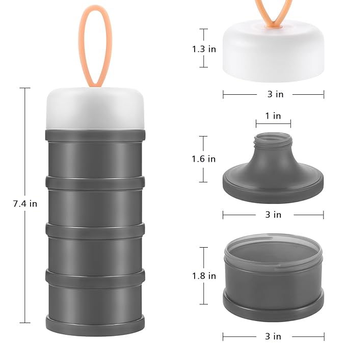 Accmor Baby Formula Dispenser On The Go, Stackable Formula Dispenser Formula Container to Go, Non-Spill Portable Milk Powder Kids Snack Storage Container, BPA Free