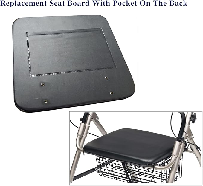 HMZ Rollator seat Cushion,Replacement seat for rollator Walker 13.8"X12.6",Rolling Walkers Replacement Parts.(1Ea Black)