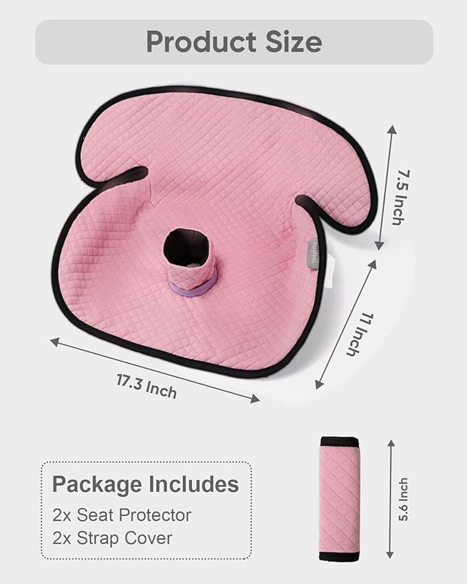 TinlyFinly 2 Pack Baby Potty Training Car Seat Protector, Waterproof Car Seat Liner for Potty Training Toilet, Baby Infant Toddler Piddle Pad Fits for Carseat, Stroller, Highchair - 2 Pack, Pink