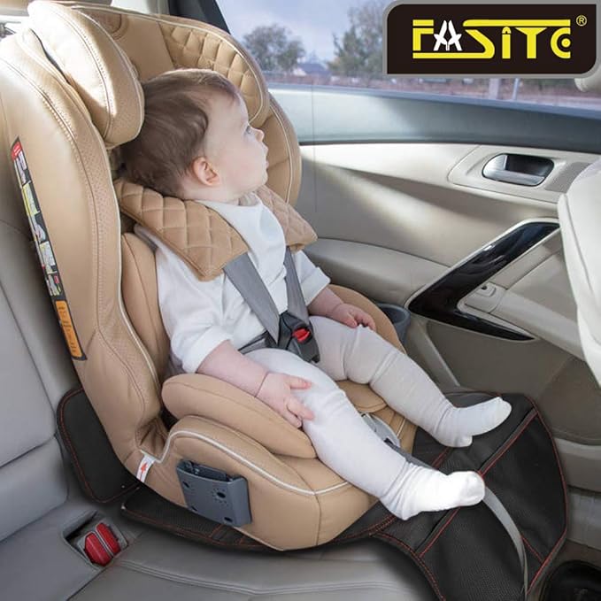 FASITE Car Seat Protector for Baby Child Car Seats - Non-Slip Waterproof Car Seat Cover Pad Protector with Mesh Pockets
