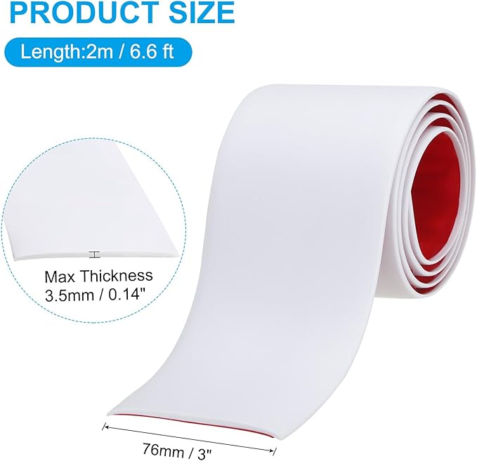 PATIKIL Self Adhesive Floor Transition Strip 3 in x 6.6 Ft, Vinyl Laminate Floor Flat Divider for Joining Floor Gaps Doorways Carpet Cover Floor Tiles White
