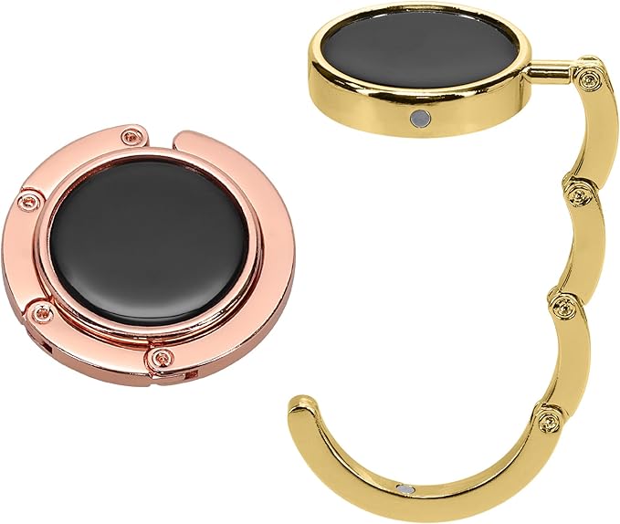 kwmobile Purse Hanger for Table (Set of 2) - Purse Hook for Table - Folding Handbag Hanger - Portable Bag Holder