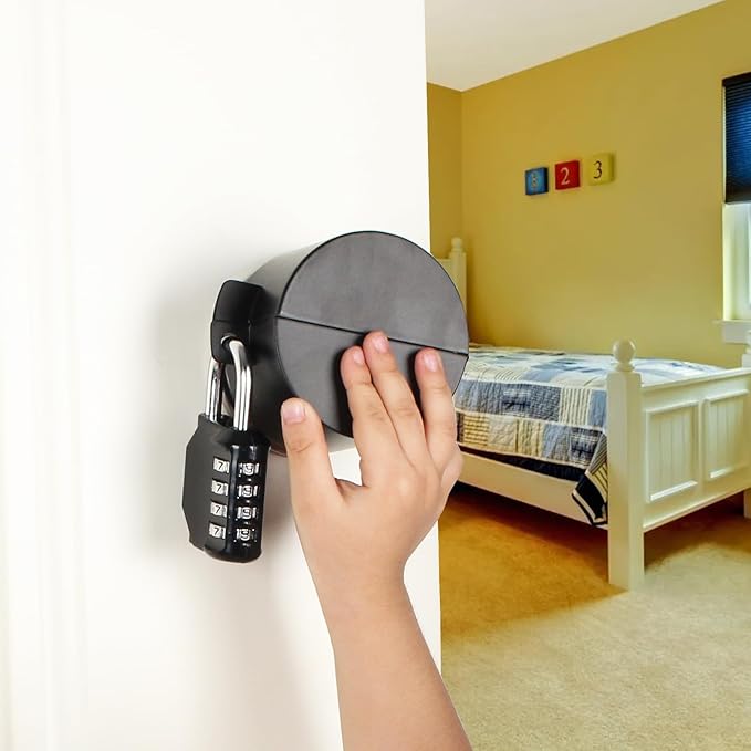 Door Handle Lock, Door Knob Lock Out Device,Cover to Disable The Doorknob/Faucet/Valve, Prevents Turning of Door Knob and Access to Keyhole, Prevents Operating The Knob (Password hanging lock)