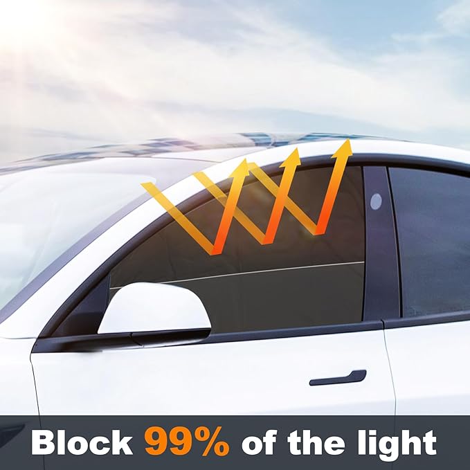XCBYT 4-Pack Magnetic Car Window Shades for Camping Privacy - 100% Blackout Side Window Covers (Metal Frames Only) - UV Protection Sun Shade for Baby Sleeping - Universal Fit Automotive Curtains