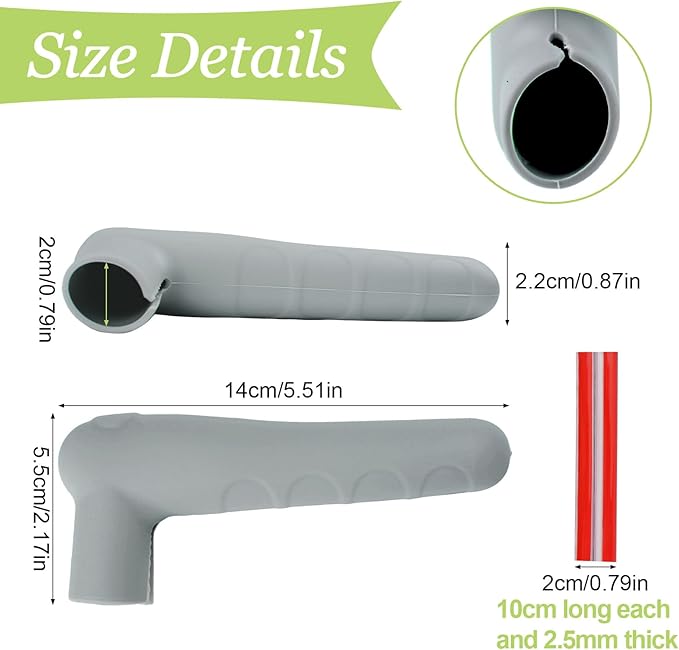 Door Handle Covers, 2Pcs Silicone Door Handle Glove Covers Safety Door Knob Cover Anti-Static Door Knob Protector for Flat Square Door Levers (Grey)