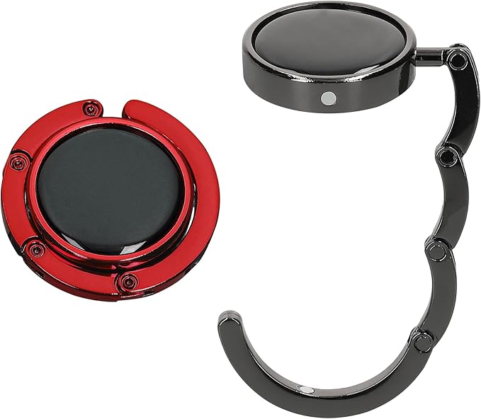 kwmobile Purse Hanger for Table (Set of 2) - Purse Hook for Table - Folding Handbag Hanger - Portable Bag Holder