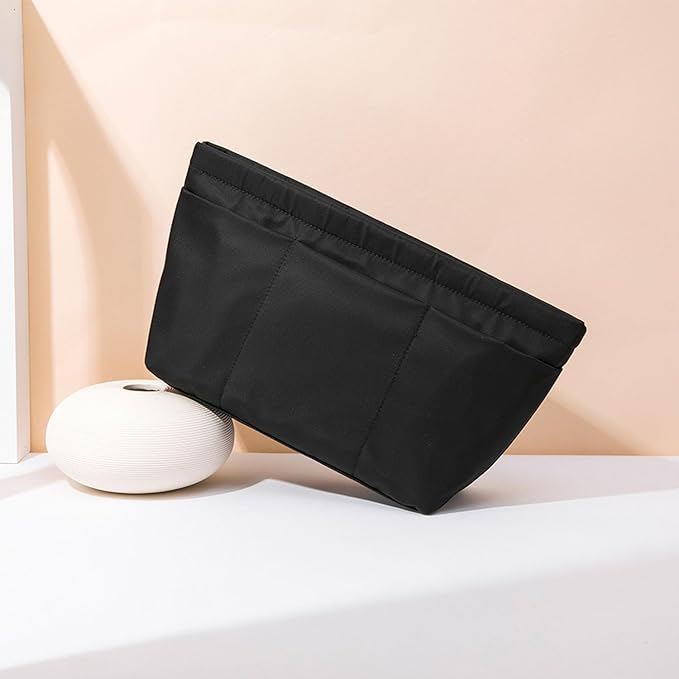 YONBEN Handbag Organizer Insert Bag Tote Shaper Bag Large Purse Organizer Insert Lightweight & Durable Nylon inner bag (M, black)