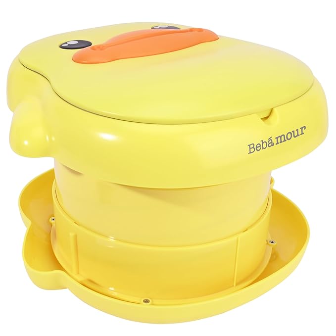 Bebamour Portable Potty Seat for Kids Travel - Foldable Training Toilet Chair for Toddler Girls with Storage Bags for Outdoor and Indoor Easy to Clean (Yellow)