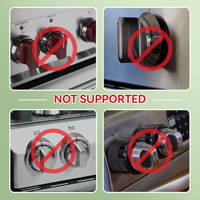 SAFELON (5+1) Pcs Baby Safety Stove Gas Knob Covers & Childproof Oven Lock, Kitchen Safety Stove Locks for Babies & Toddlers (White)