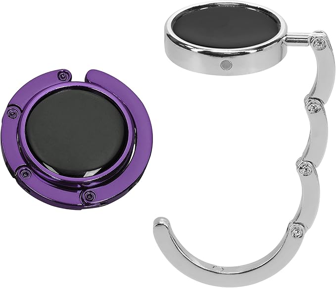 kwmobile Purse Hanger for Table (Set of 2) - Purse Hook for Table - Folding Handbag Hanger - Portable Bag Holder
