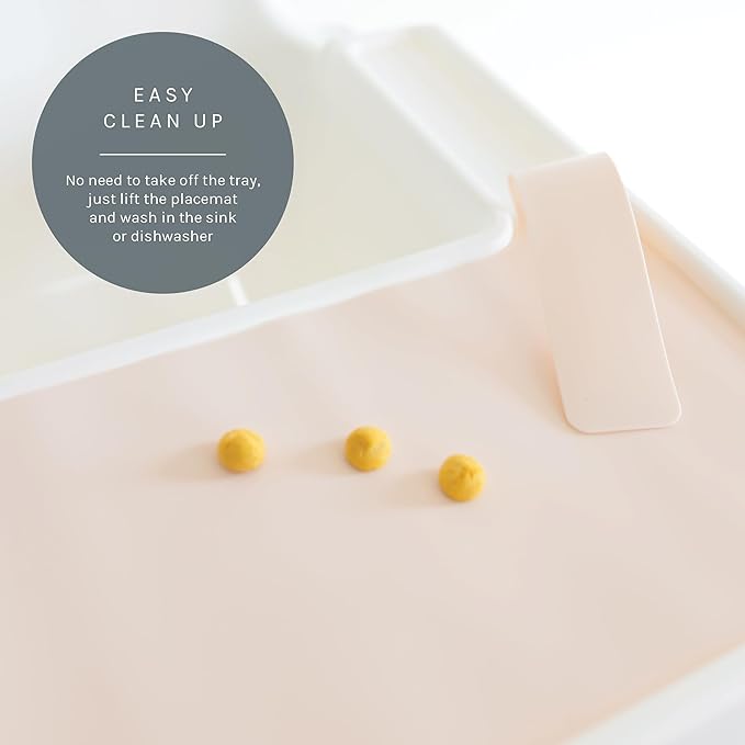 Yeah Baby Goods Placemats Compatible with The IKEA Antilop Highchair (Blushing Beige) - Food-Grade Silicone Highchair Tray Mat – Easy to Clean, High Chair Accessory