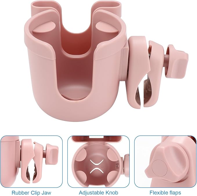 Accmor Stroller Cup Holder with Phone Holder, Bike Cup Holder, Universal Cup Holder for Uppababy Nuna Doona Strollers, 2-in-2 Cup Phone Holder for Stroller Bike Accessory