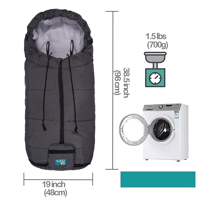 Yobee Toddler Sleeping Bag for Stroller, Winter Outdoor Tour Stroller Padded Footmuff, Comfortable Coral Fleece Stroller Bunting Bag, Universal Fit from 6 to 36 Months