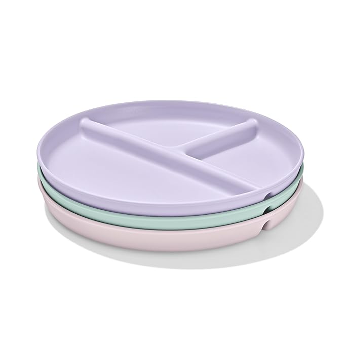 OXO Tot Stackable Divided Plates Set - 3pk - Light