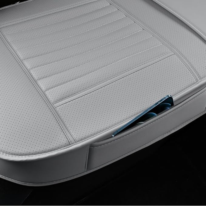 Back Seat Covers, Rear Seat Cushions, Auto Bench Protector with Breathable PU Leather and Non-Slip Bottom Universal for 4 Season (Gray, 61" x 20. 5")
