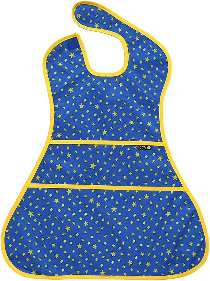Plie Full Coverage Waterproof Feeding Bib for Toddlers – Extra Long Apron Bib for Mealtime, Self-Feeding, High Chairn