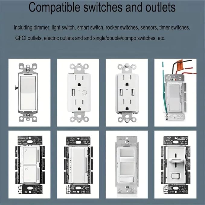 8 Pack Screwless Decorator Wall Plates 1-Gang Switch Outlet Electrical Cover Plate Unbreakable Thermoplastic Faceplate for Decorative Receptacle Outlet Switch, White