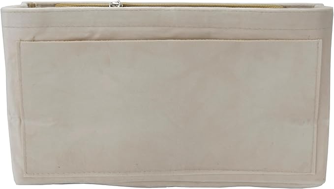 Purse Organizer Insert, Suede Bag Organizer Handbag Tote Shaper, Suede Material, Soft and Non Damaging Bag (Beige, Large)